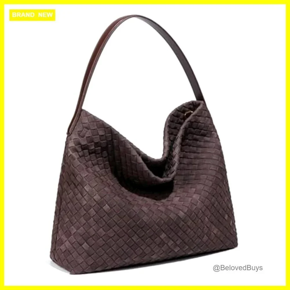 Slouchy Suede Woven Hobo Bag Crossbody Shoulder Tote Purse